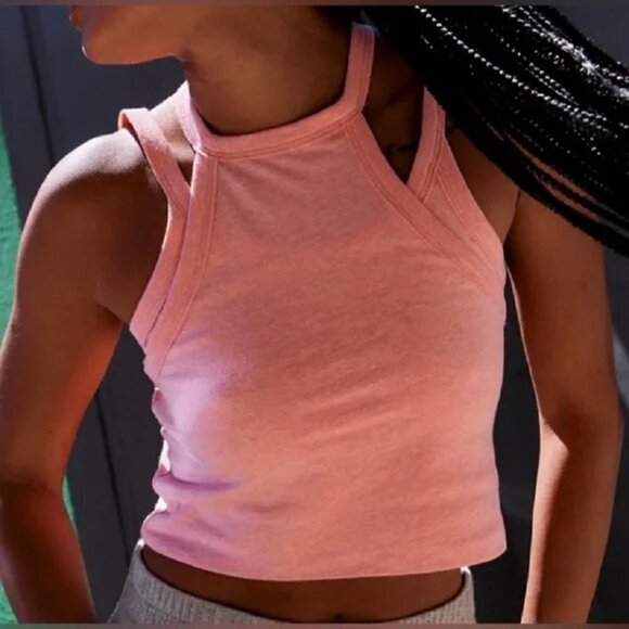 Free People Women's Two Times The Charm Tank Top in Pink Punch NWT Size Small - Picture 1 of 7